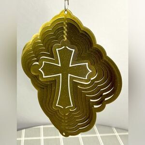 Cross Wind Spinner 12” Sparkly Gold Finish Made in USA